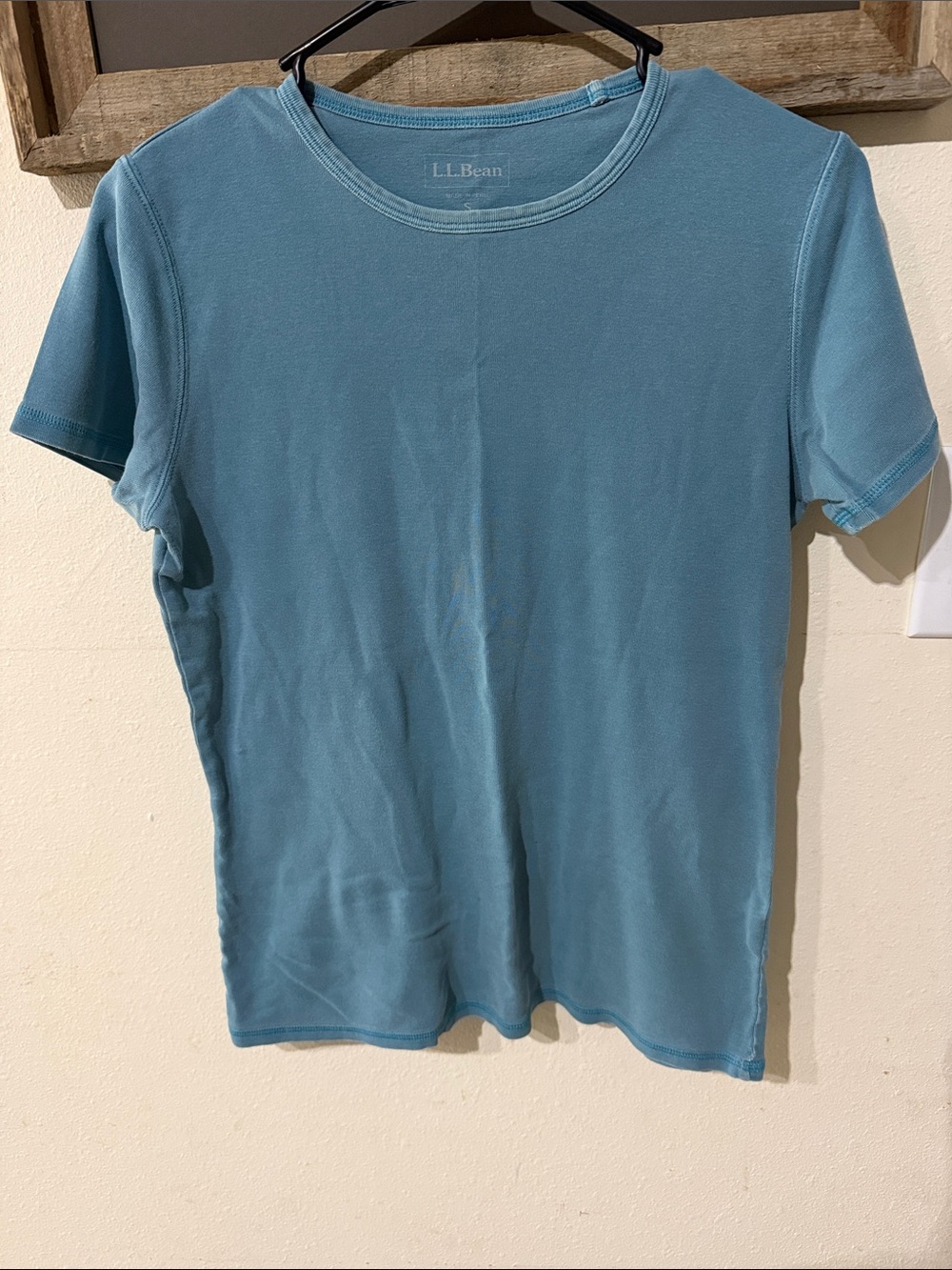 L.L. Bean Women's Crewneck Short Sleeve Tee in Dusty Teal 100% cotton